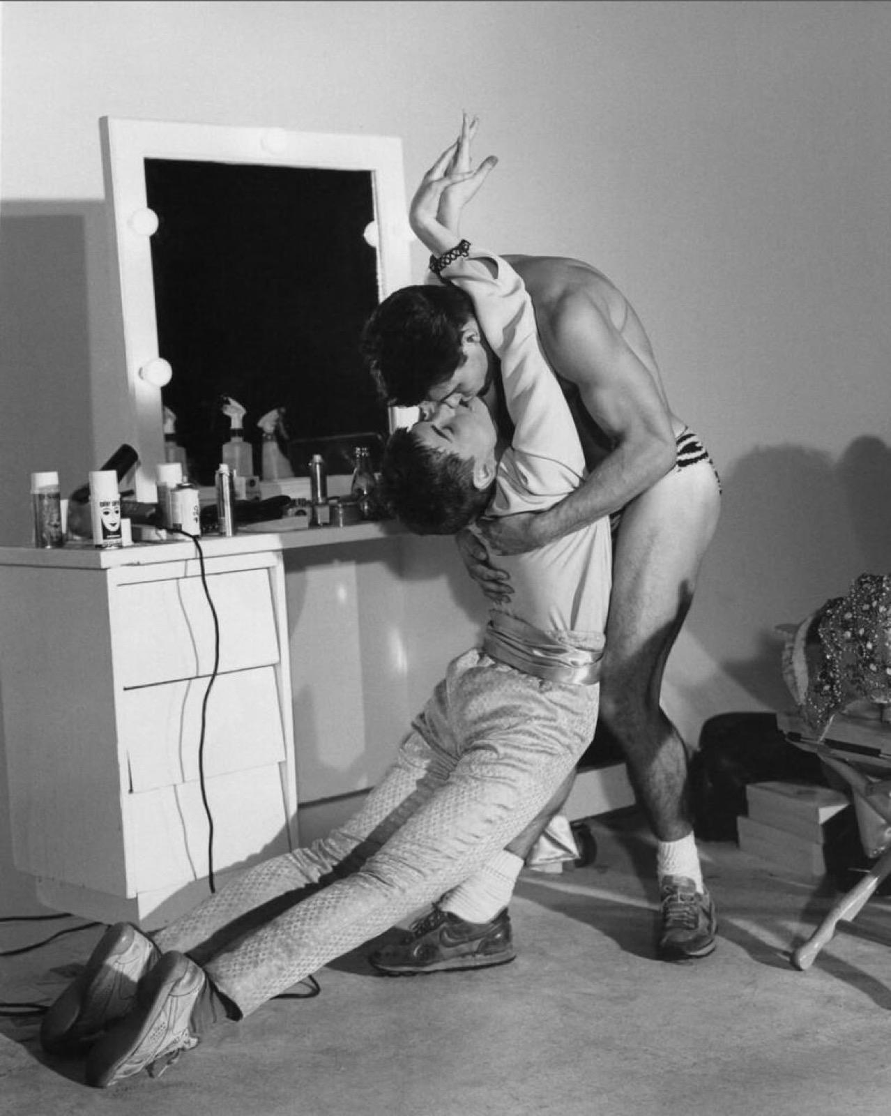 Hollywood extras in the dressing room, Zoetrope Studios, Los Angeles, California
