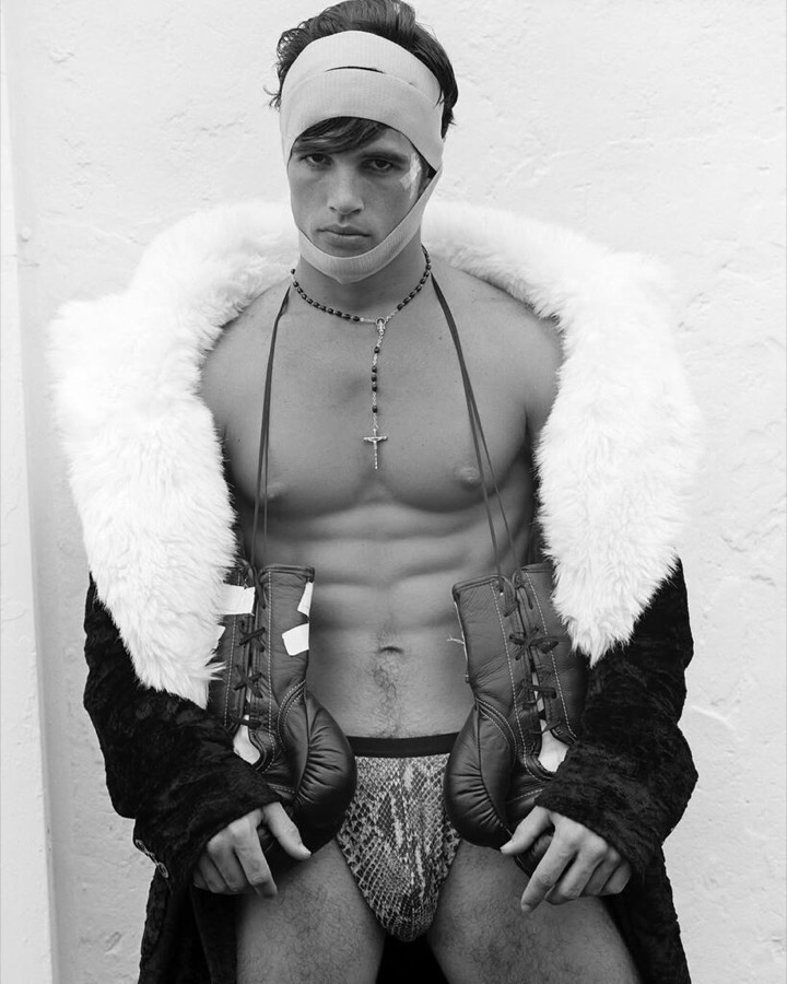 Boxer wearing Dolce & Gabbana, Miami Beach, Florida