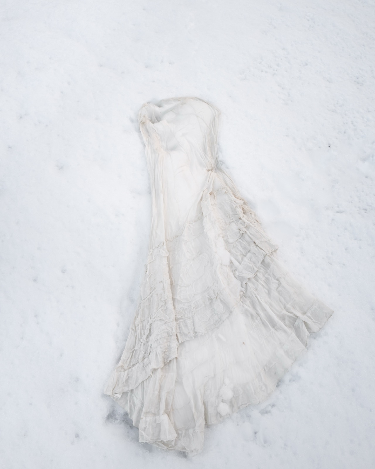 Frozen White Dress with Deer tracks