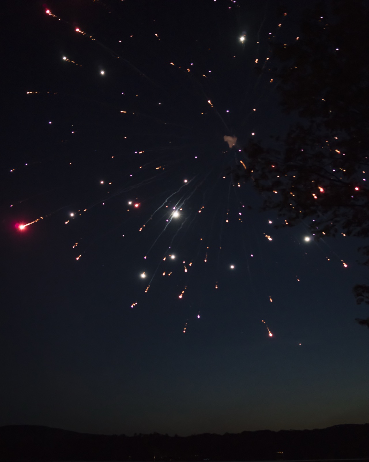 Fireworks Over Lake Megunticook, Camden, Maine