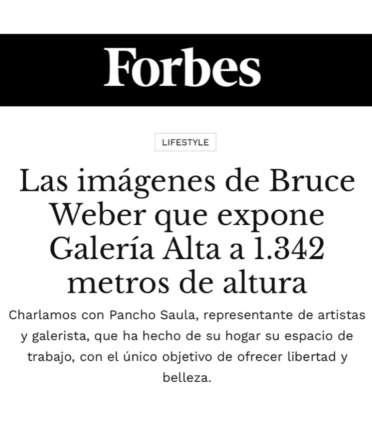 Alta exhibits Bruce Weber's photography at 1.342 meters above sea level.