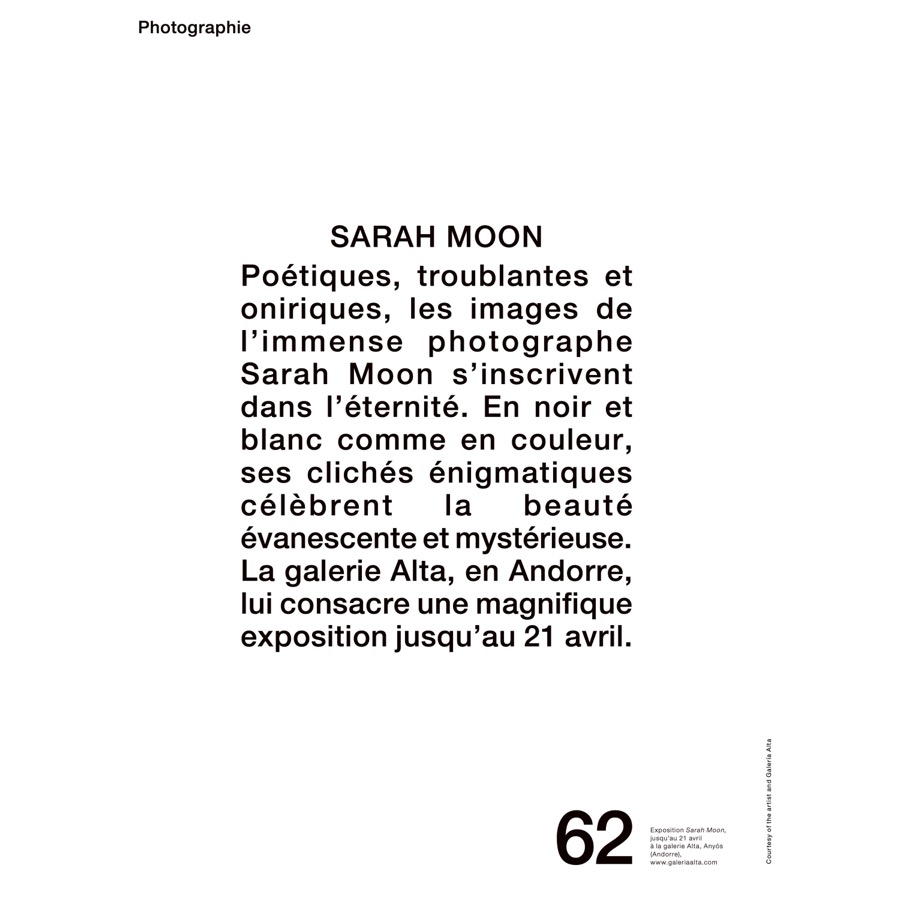 Sarah Moon : Exhibition in Andorra