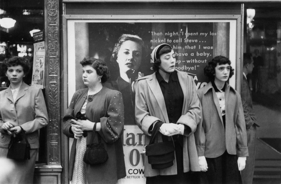 New York City, NY, (women in front of billboard)