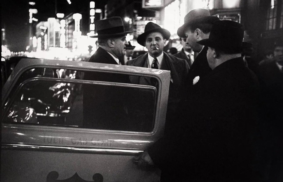 Untitled, New York City (four men with cab door)