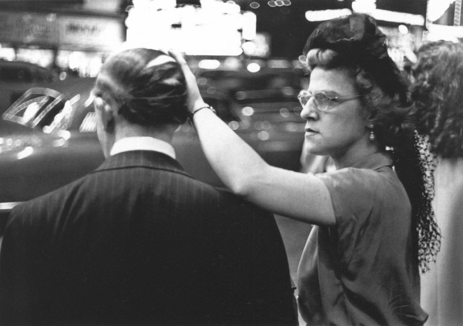 Untitled, New York City (woman stroking man's head)