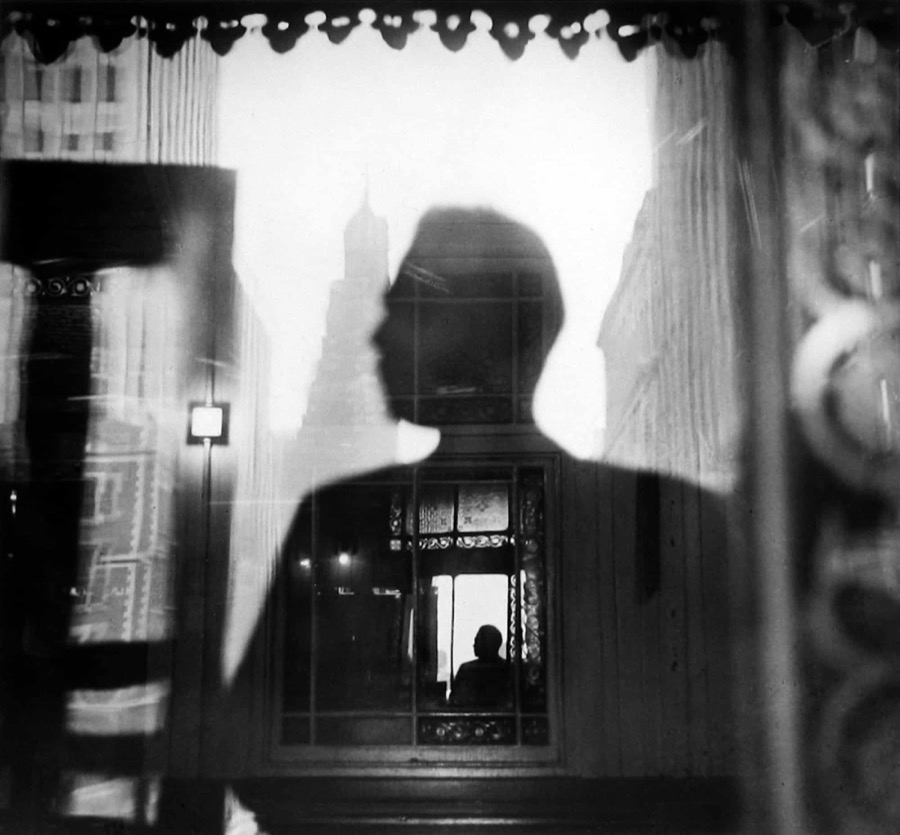 Self-portrait, 42nd Street and 3rd Avenue El Station Looking Toward Tudor City, New York