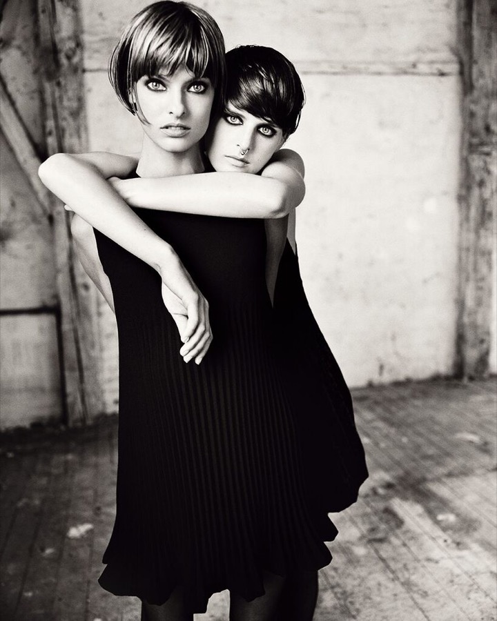 Linda Evangelista and Stella Tenant