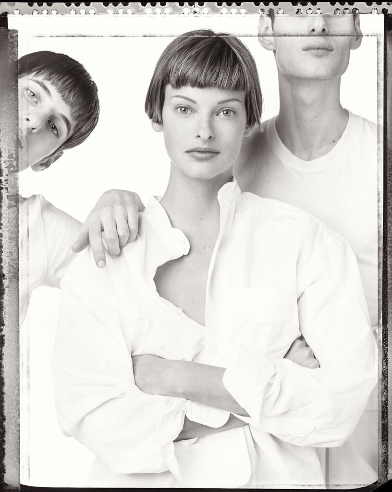Linda Evangelista, Ian Hundley, and Marc Hundley, New York